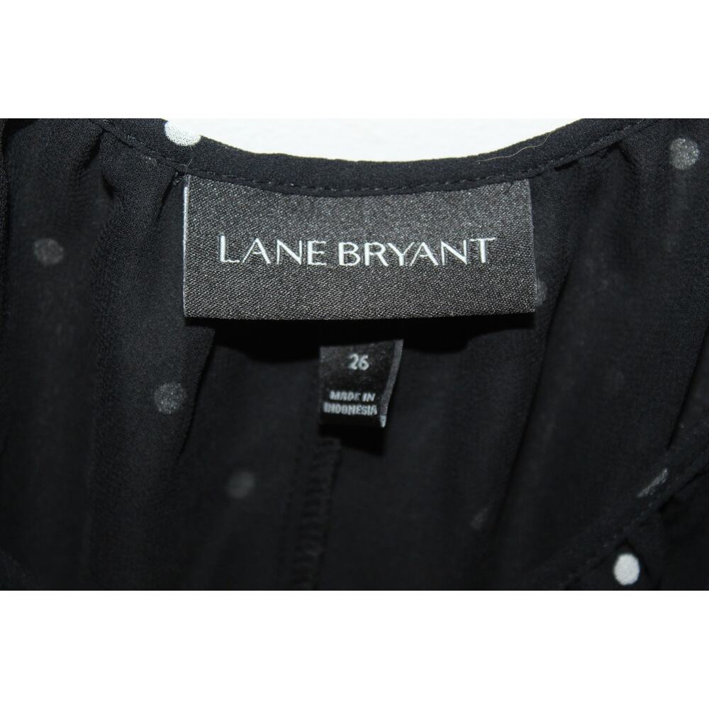 ✨2/$20 Lane Bryant Polka Dot Cami Tank Top Black White Semi Sheer Plus Size 26 - Picture 3 of 7